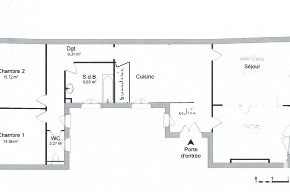 Appartement de 110m2 - 4 pièces - Reims - Quartier Moissons
