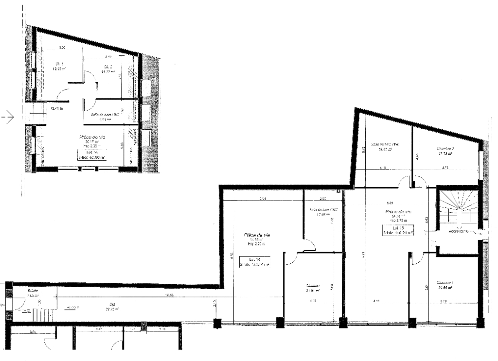 Appartement de 120m2 - 1 pièce - Reims - Quartier Centre Ville