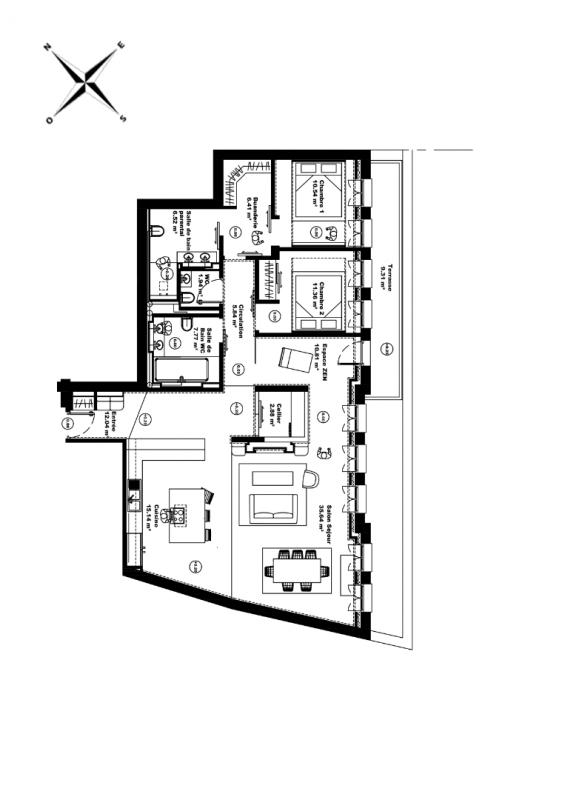 Appartement de 134m2 - 4 pièces - Reims - Quartier Centre Ville