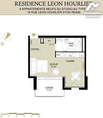 Appartement de 36m2 - 1 pièce - Reims