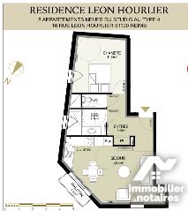 Appartement de 45m2 - 2 pièces - Reims