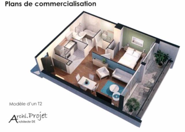 Appartement de 47m2 - 2 pièces - Reims - Quartier Centre Ville