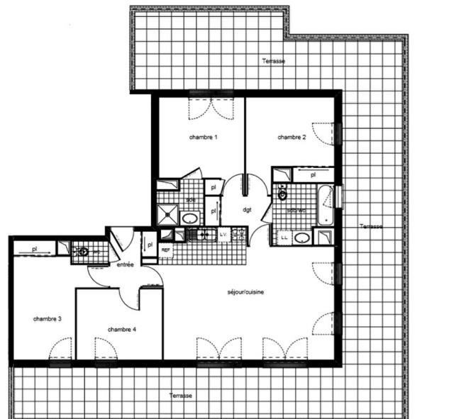 Appartement de 99m2 - 5 pièces - Reims - Quartier Clairmarais