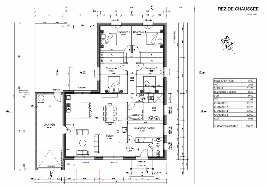 Maison de 111m2 - 5 pièces - Reims - Quartier Cernay