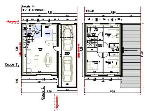 Maison de 88m2 - 4 pièces - Reims