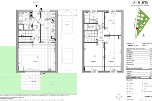 Maison de 91m2 - 5 pièces - Reims - Quartier Place Luton